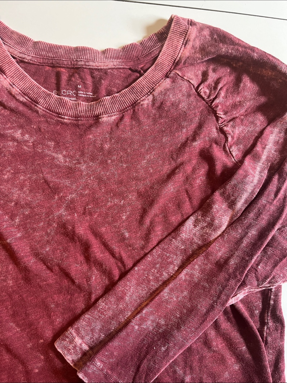 Anthropologie Pilcro Maroon Acid Wash Top Medium